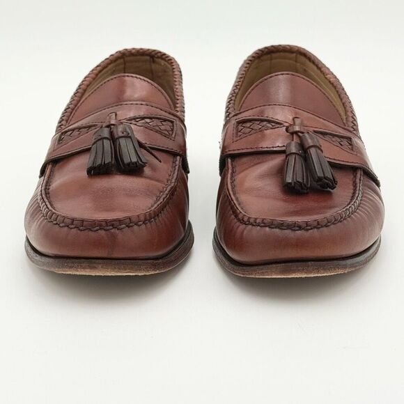 Allen Edmonds Maxfield Brown Leather Loafers With Tassels - US Men’s Size 10.5 D main image 4